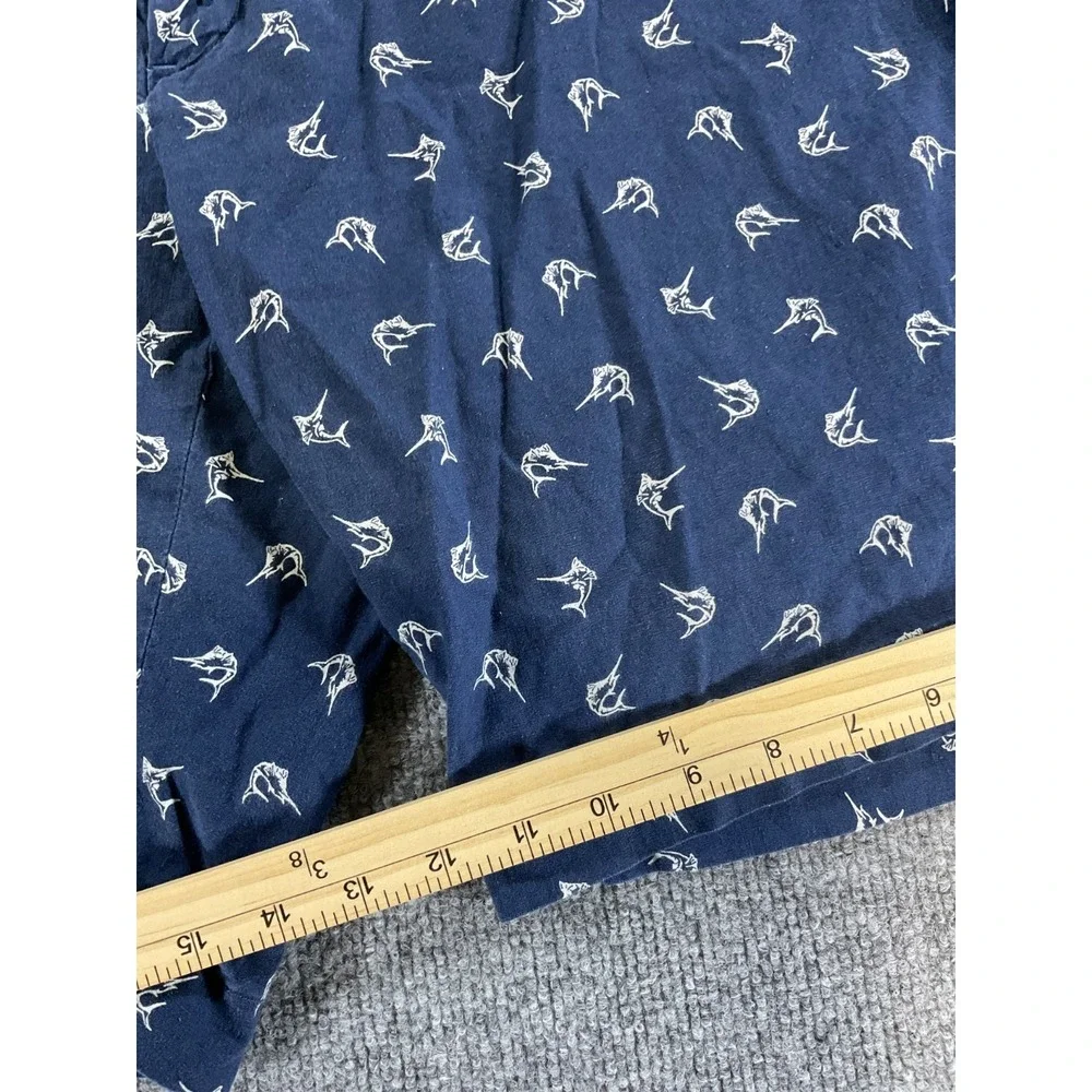 Polo Ralph Lauren Shorts 42 Navy Blue Fish Print Cotton Casual Summer Beach Prep